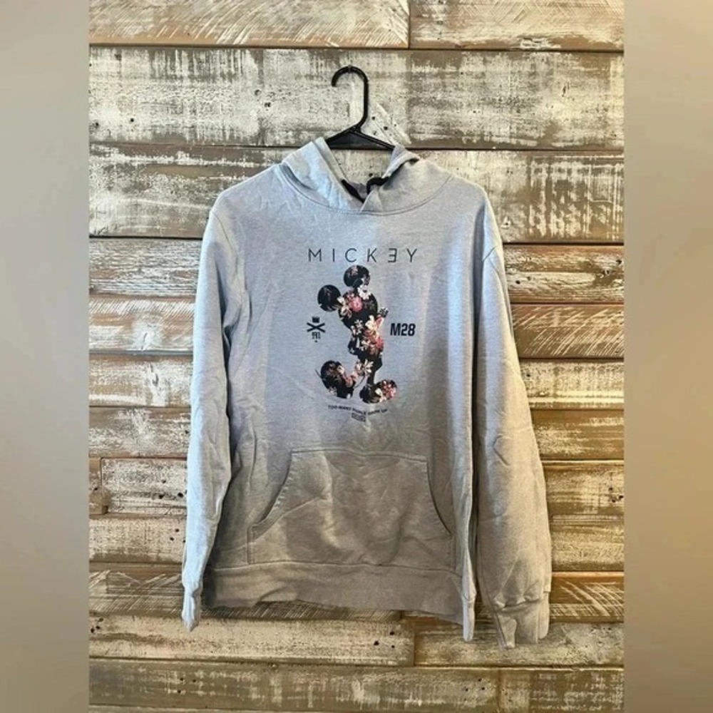 Men's Disney Mickey Mouse long sleeve gray hoodie L‎